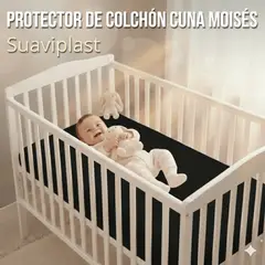 GENERICO - Protector para cuna moisés antifluidos en suaviplast color negro