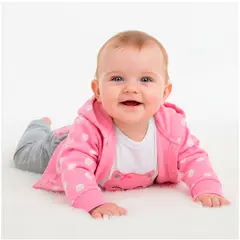 BABY KDS - Conjunto Bebe Niña 3 Piezas Rosado - Glotoncitos..