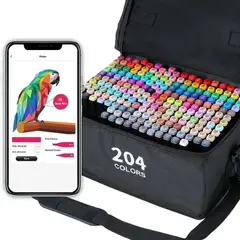 GENERICO - Marcadores Profesionales De 204 Colores doble punta.