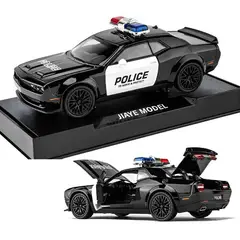 GENERICO - Auto de Policía Dodge Challenger a escala 132, con luz y sonido