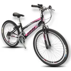 ATILA - Bicicleta para Montaña Rin 24 para Niña / Negro - Rosa