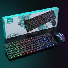 007PLUS - Combo Gamer Teclado Retroiluminado RGB y Mouse Alámbrico