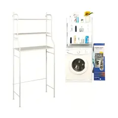 GENERICO - Estante Organizador Zona Lavanderia 3 Niveles Rack Lavadora Blanco