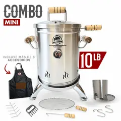 QUE ASADOR - Asador de Barril Ahumador Mini 10LB, Combo Mini
