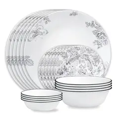 CORELLE - Juego De Vajilla De 16 Pz Livingware Francheska Blanco / Francheska