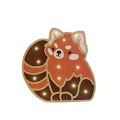 GENERICO - LAMPARA PARA NIÑOS ARTESANAL - PANDA ROJO