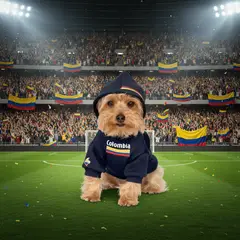 GENERICO - NUEVO PRODUCTO Buzo hoodie para perro Colombia Azul - Talla M - Ropa para Mascotas