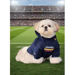 GENERICO - NUEVO PRODUCTO Buzo hoodie para perro Colombia Azul - Talla ML - Ropa para Mascotas