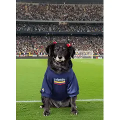 GENERICO - NUEVO PRODUCTO Buzo hoodie para perro Colombia Azul - Talla 3XL - Ropa para Mascotas