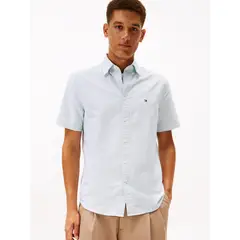 TOMMY HILFIGER - Camisa de rayas verdes heritage oxford