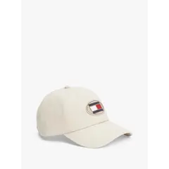 TOMMY HILFIGER - Gorra beige de algodón de 6 paneles
