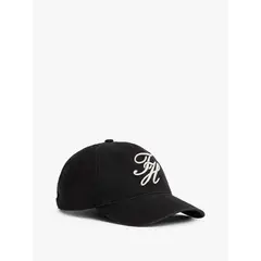 TOMMY HILFIGER - Gorra negra de béisbol con logo bordado