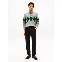 TOMMY HILFIGER - Pantalón negro chino Denton corte sarga para hombre