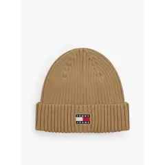 TOMMY HILFIGER - Gorro café Heritage de punto canal con logo