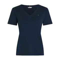 TOMMY HILFIGER - Camiseta azul con cuello en V