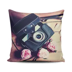 GENERICO - Funda Cojin Decorativo Diseño Cámara Vintage 02 1 Sola Cara Sin Relleno 47 X 47 Cm