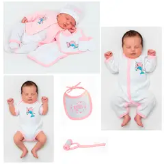 BABY KDS - Set primera muda ajuar del bebe glotoncitos - rosado