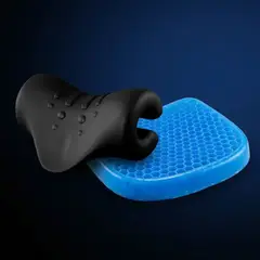 007PLUS - Combo Cojín Ortopédico de Asiento + Almohada Cervical Ergonómica