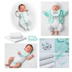 BABY KDS - Set primera muda ajuar del bebe glotoncitos - Verde