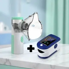 007PLUS - Combo Nebulizador Mesh Portátil + Oxímetro de Pulso