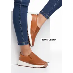 EVEGONZ - Zapatos Sin Cordones En Cuero Zapato Casual Mujer
