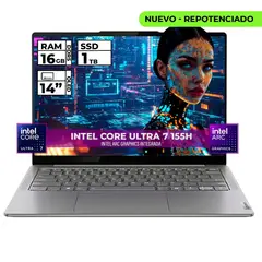 LENOVO - PORTATIL YOGA SLIM 7 14IMH9 CORE ULTRA 7 155H 16GB 1TB SSD 14" OLED WUXGA GRIS