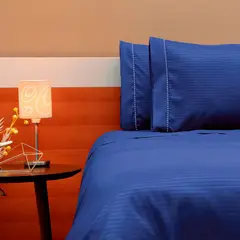 LILE - Set Duvet + Sábana Ajustable + Fundas Luxury Azul Rey