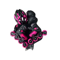 CHICAGO - PATINES SEMIPROFESIONALES ANTICHOQUE AJUSTABLE 36-37-38-39 FUCSIA BOTA RIGIDA + KIT + BOLSO