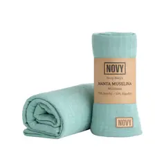 NOVY BABYS - Manta Muselina para bebé Menta 115cm x 115 cm