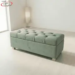ESTILO Y CONFORT - PUFF VERDE 120 PATA MADERA