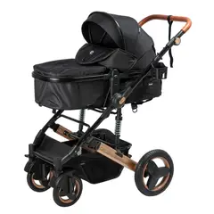EBABY - Coche cuna moisés de lujo ROMÁN- EB 163 NEGRO