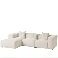 GENERICO - Juego de Sala o sofá L Moderna Blanco 3 Plazas