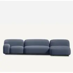 GENERICO - Juego de Sala Cuarzo Moderno en U Esquinero en Tono Azul