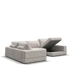 GENERICO - Juego de sala moderno en U Blanco Sofá