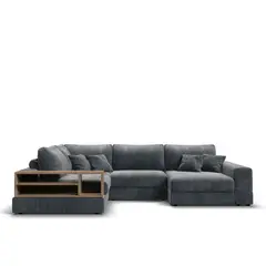 GENERICO - Juego de sala o sofá Moderno en Forma de U Color Gris_.