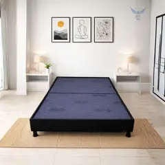 GENERICO - Base cama piel durazno negra DOBLE