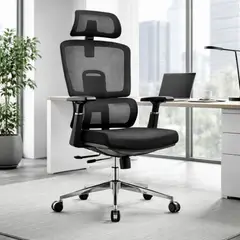 MOBLIHOUSE - Silla Ergonómica Human Plus Respaldo Ajustable 6 Niveles Negro Malla