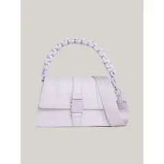 TOMMY HILFIGER - Bolso blanco bandolera pequeño con cinta Tommy Jeans