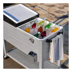 GENERAL - Hielera Portátil Para Patio De 80 Cuartos- Permasteel Negro Tipo Mueble