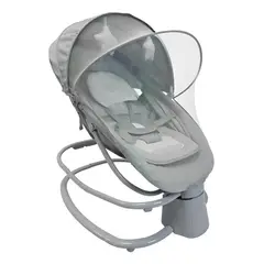 GENERICO - Silla Mecedora Eléctrica para Bebé con Capota y Toldillo Protector Color Gris