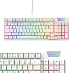 HAVIT - Teclado tipo Gamer Retroiluminado - Cableado 387X140X45MM, Mecánico, 96 Teclas Blanco