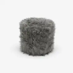 PUFF BOGOTA - Puff circular Peluche Gris