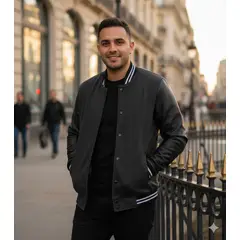 THE CLOTHING COMPANY - Chaqueta Beisbolera Cuero Hombre Algodon Perchado GNRC