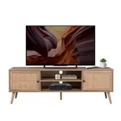 RELAN - Mueble de TV Vigan estilo madera mango con Ratán 150 cm