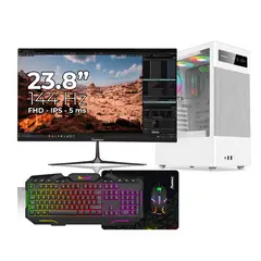 JANUS - Computador Gamer Ryzen 5 5600GT /SSD 500GB /DDR4 16GB(2x8) RGB RAM / Monitor 24 Pulgadas 144Hz
