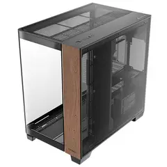 ANTEC - Caja C8 Curvo Wood Vidrio Templado Negra