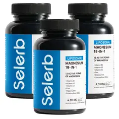 NATURAL MEDICINE - Selerb Magnesio 18 en 1 - Estrés, Sueño y Sistema Nervioso x3