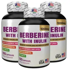 NATURAL MEDICINE - Berberina con Inulina - Control de Azúcar y Metabolismo x3