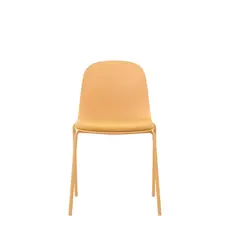 RTA DESIGN - Silla Comedor Minimalista Aira, Color Amarillo, con Cojin de Tela