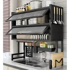 AMERICAN GENERICS - Organizador Escurridor Platero 65CM Ahorrador de Espacio con Doble Nivel